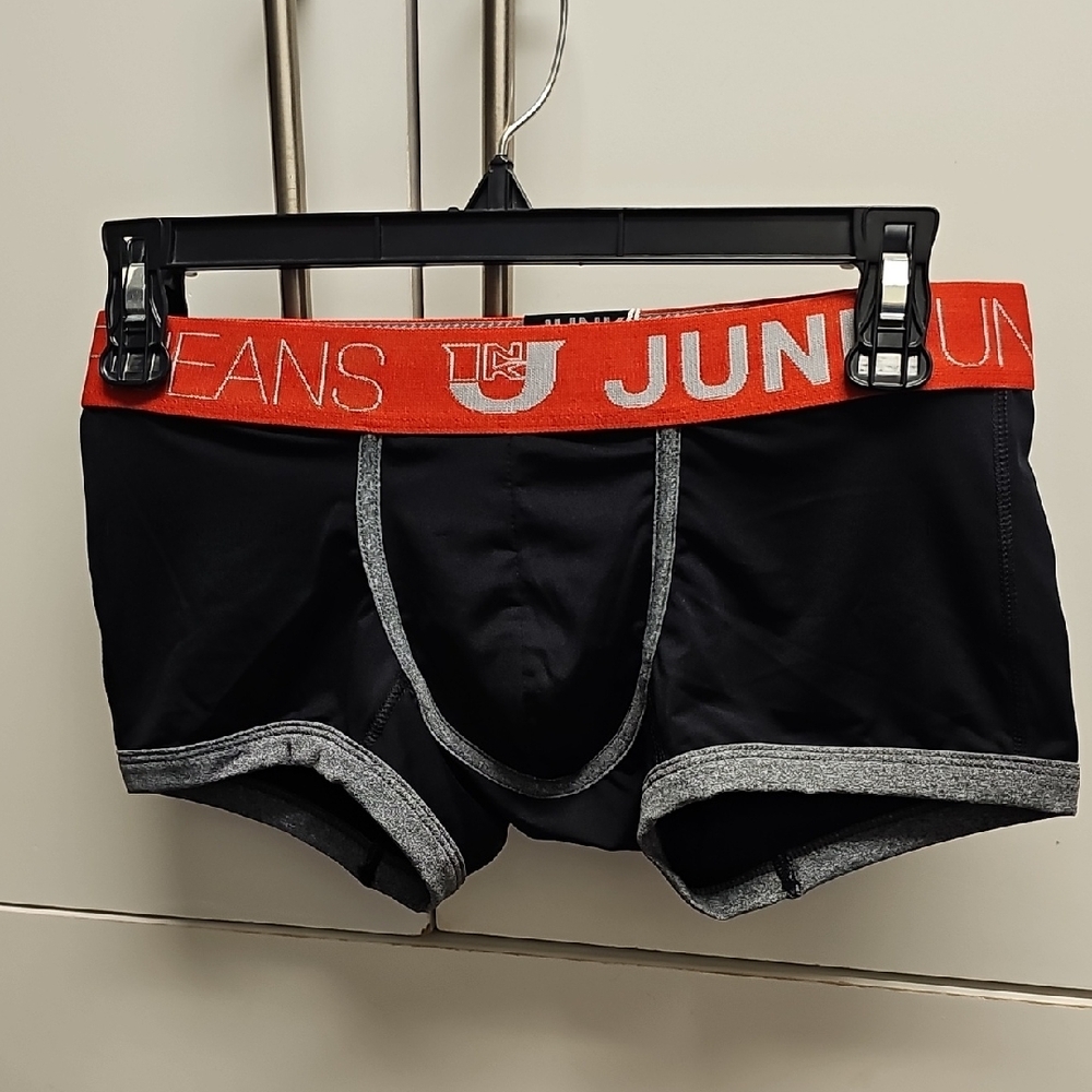 Black and Gray Boxer Briefs with Contoured Pouch